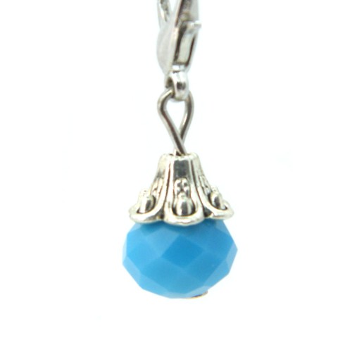 Opaque turquoise crystal dangle