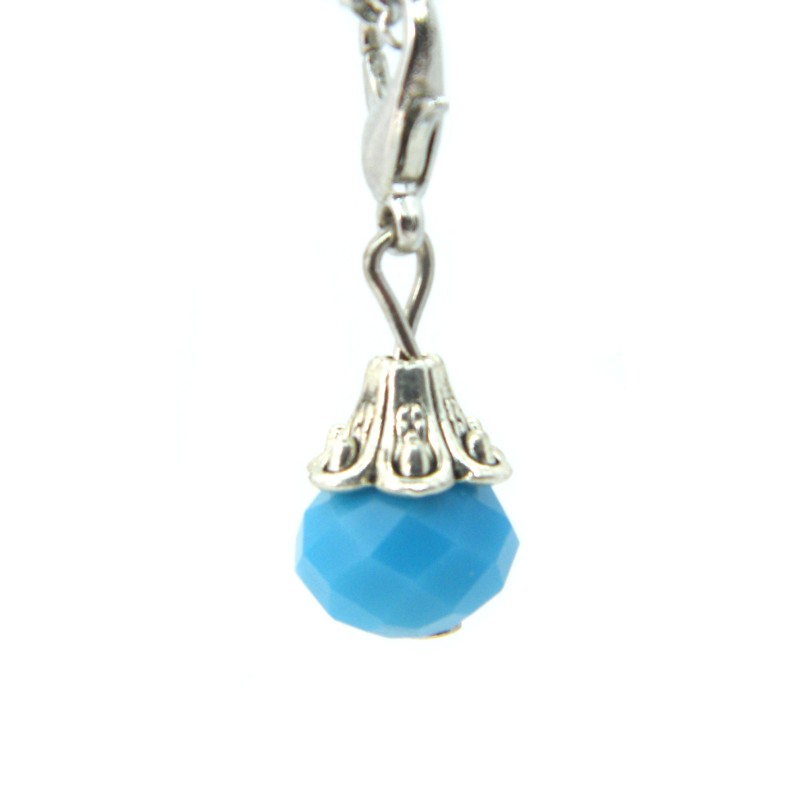 Opaque Turquoise Crystal Dangle