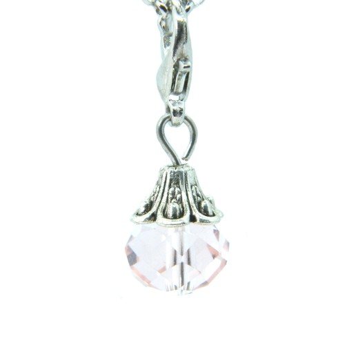Pale pink crystal dangle