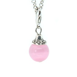 Pale pink glass ball dangle
