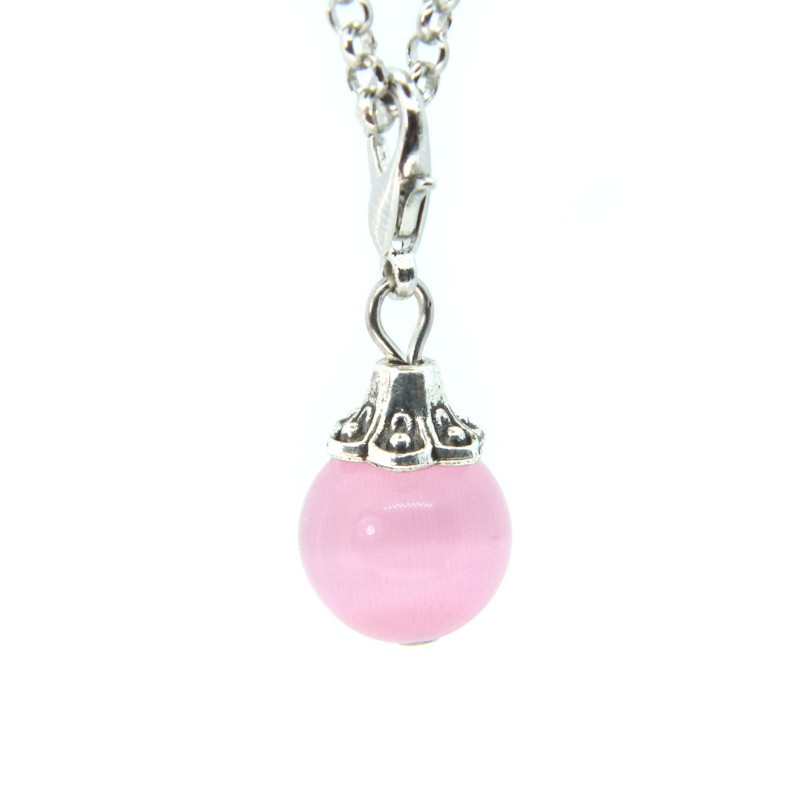 Pale Pink Glass Ball Dangle