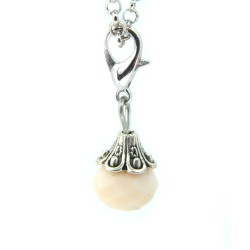 Opaque peach crystal dangle