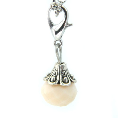 Opaque peach crystal dangle