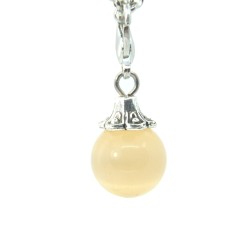 Peach glass ball dangle