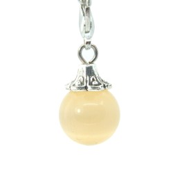 Peach glass ball dangle