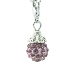 Purple shambala crystal dangle
