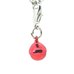 Red metallic bell dangle