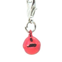 Red metallic bell dangle