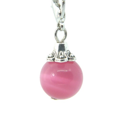 Rose pink ball dangle