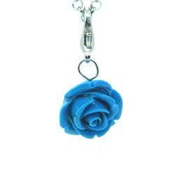 Duck egg blue rose dangle