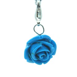 Duck egg blue rose dangle