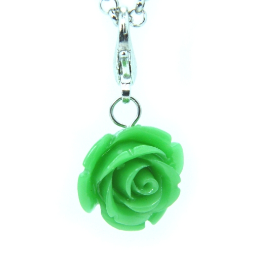 Bright Green Rose Dangle