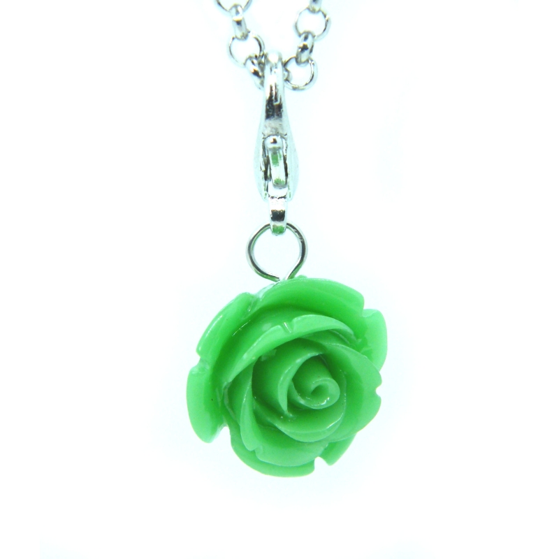 Bright Green Rose Dangle