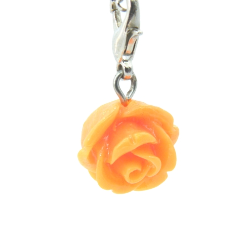 Bright Orange Rose Dangle