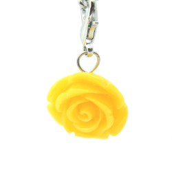 Bright yellow rose dangle