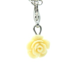Pale yellow rose dangle