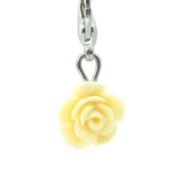 Pale yellow rose dangle