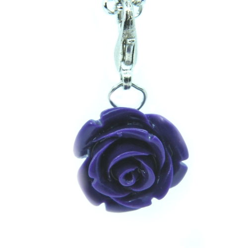 Dark Purple Rose Dangle