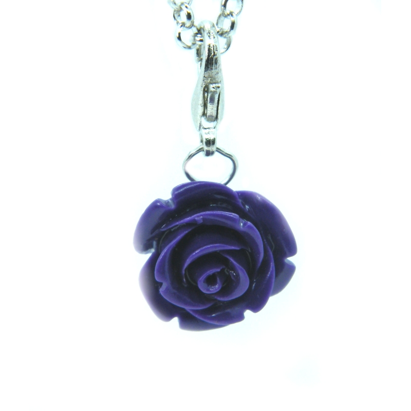 Dark Purple Rose Dangle
