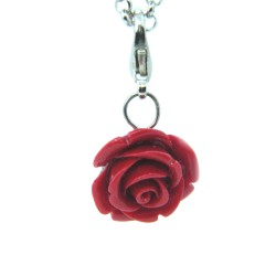 Deep red rose dangle