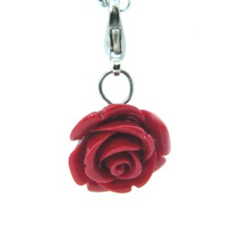 Deep red rose dangle