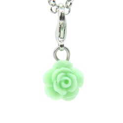 Small mint green rose dangle