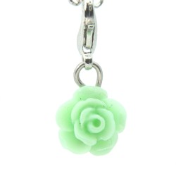 Small mint green rose dangle