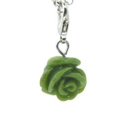 Olive green rose dangle