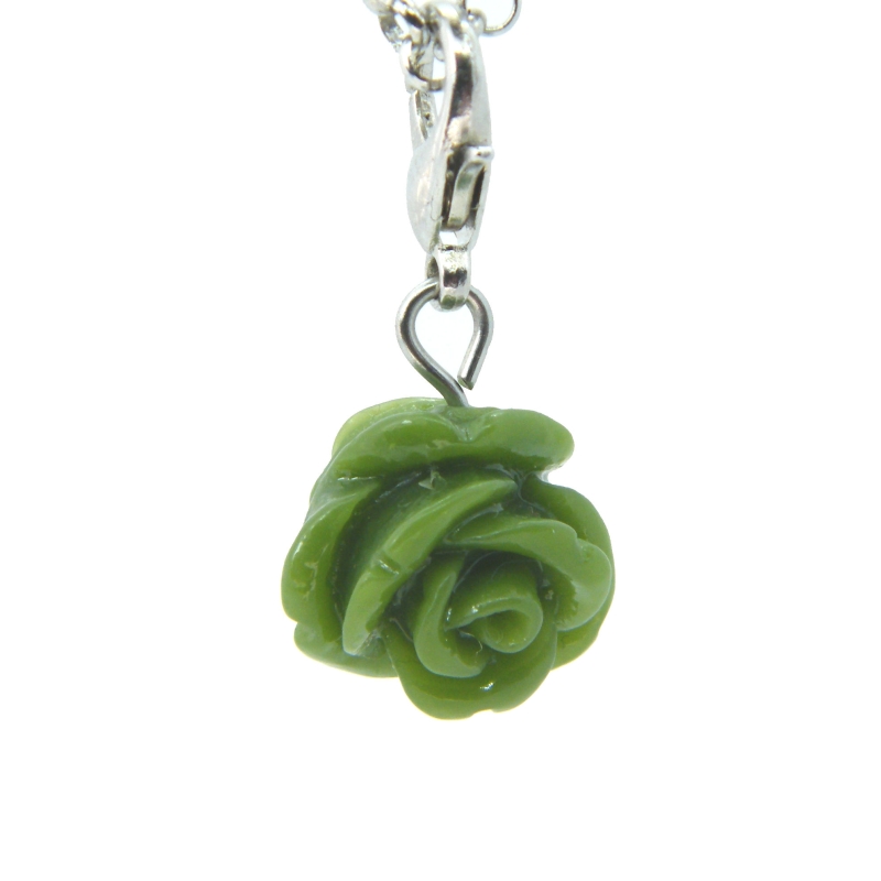 Olive Green Rose Dangle