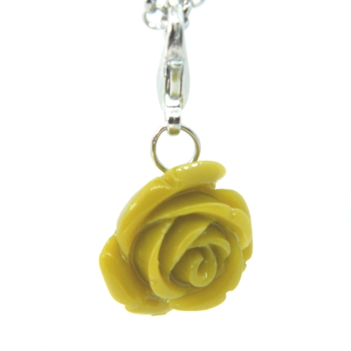 Pale Olive Rose Dangle