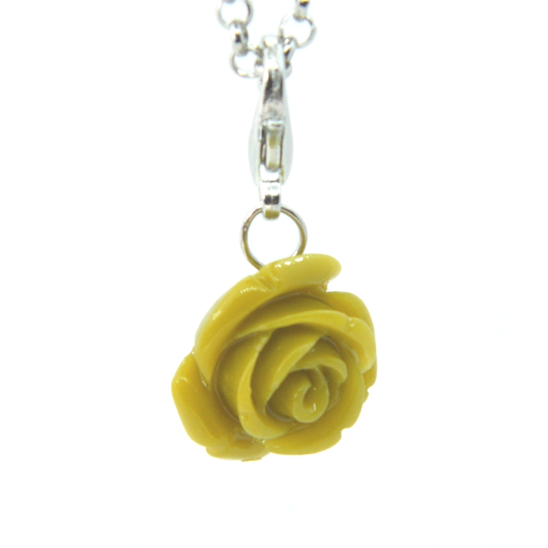Pale Olive Rose Dangle