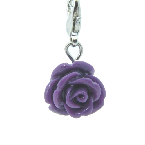 Purple Rose Dangle