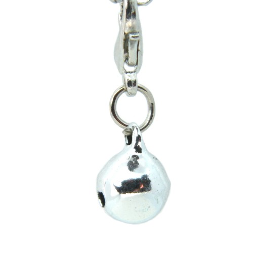 Silver metallic bell dangle