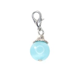 Sky blue glass ball dangle