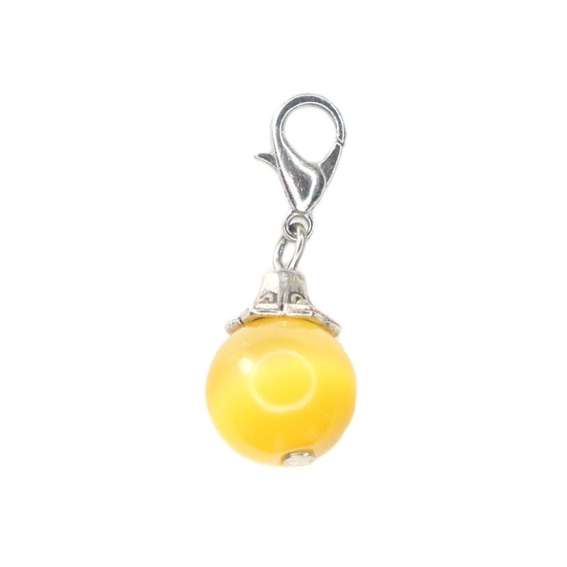 Yellow glass ball dangle