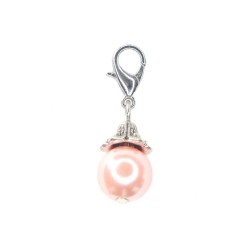 Pink metallic shimmer ball dangle
