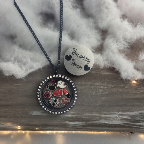 Crystal Black Memory Locket