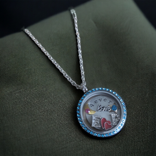 Blue Crystal Memory Locket