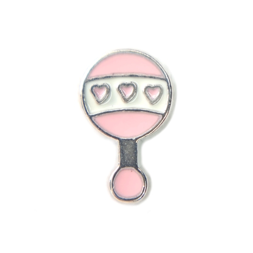 Pink Baby Rattle Charm Pink Baby Rattle Charm