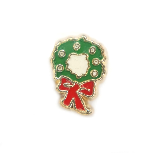 Golden Christmas Wreath Charm