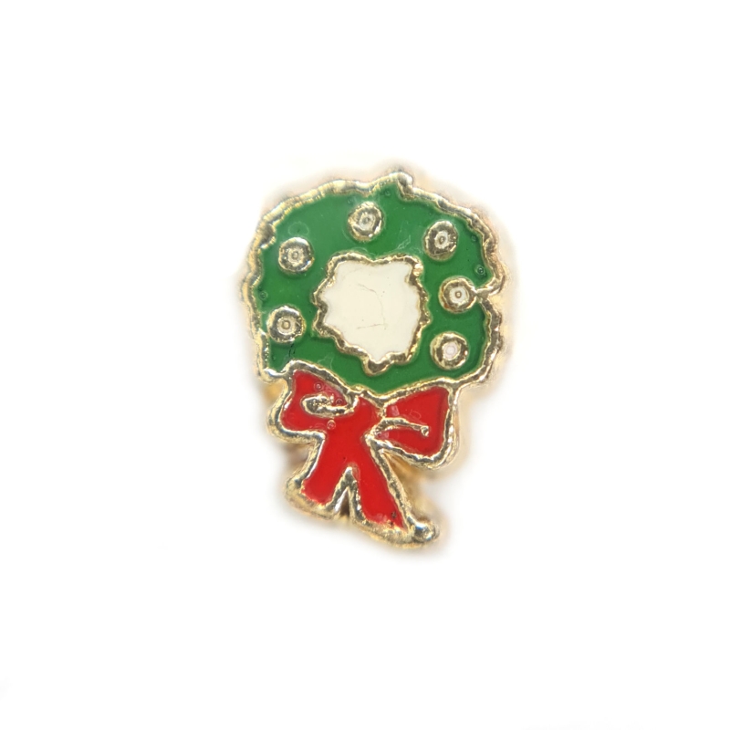 Golden Christmas Wreath Charm