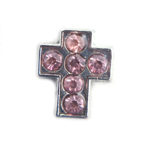 Pink Crystal Cross Charm Pink Crystal Cross Charm
