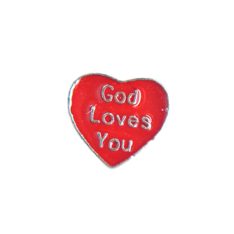 God Loves You Heart Charm