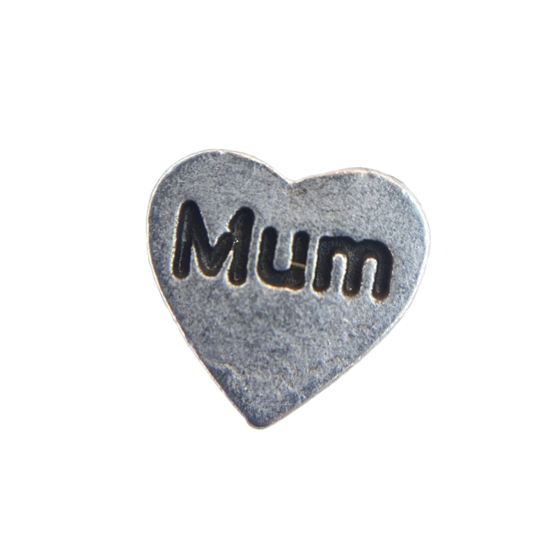 Antique Mum Heart Charm