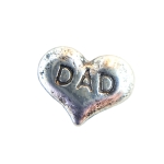 Silver Dad Heart Charm 