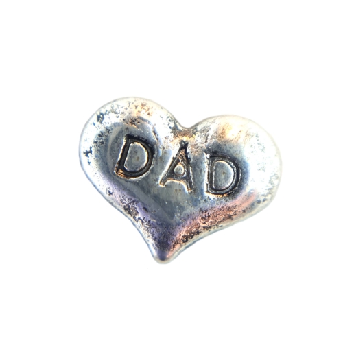 Silver Dad Heart Charm 