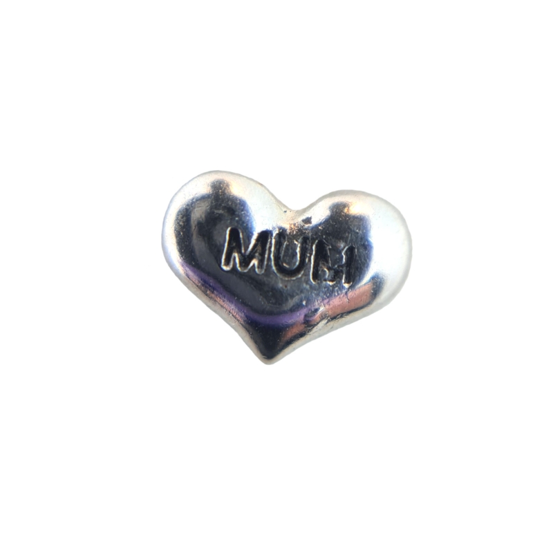 Silver Mum Heart Charm 
