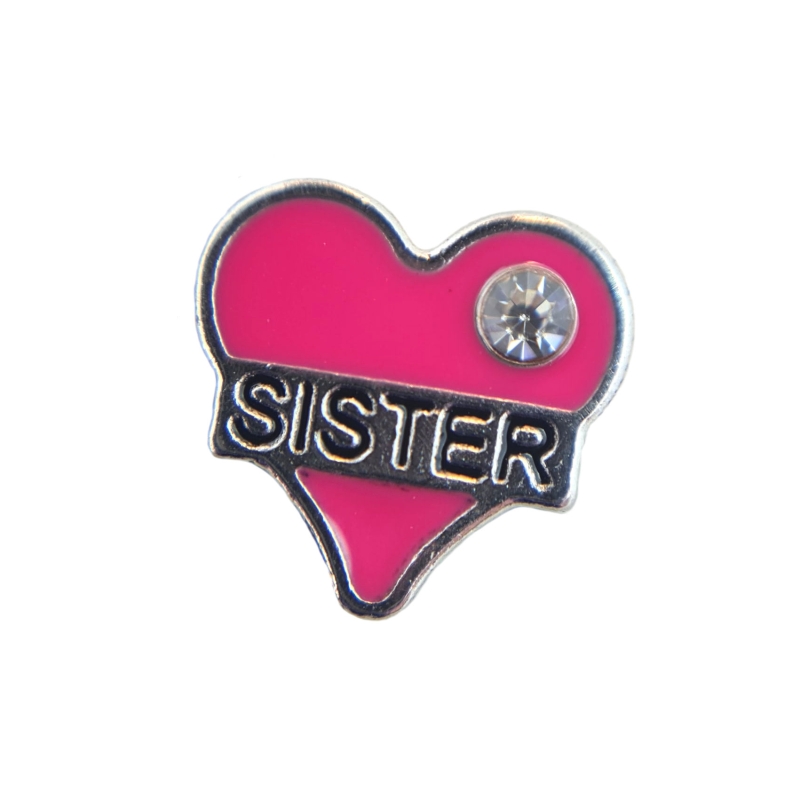 Pink Sister Heart Charm Pink Sister Heart Charm