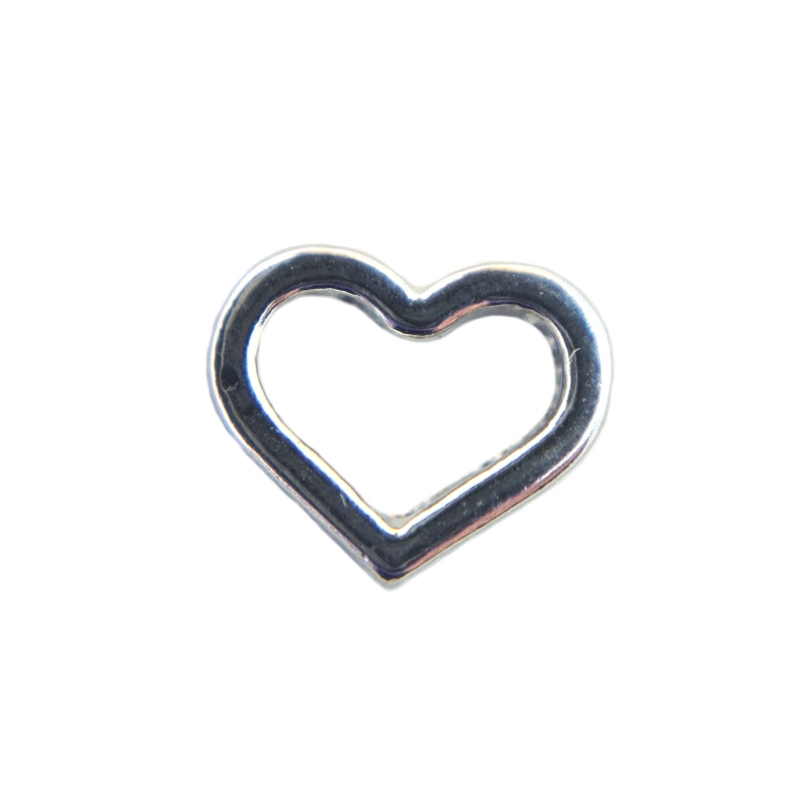 Silver Hollow Heart Charm