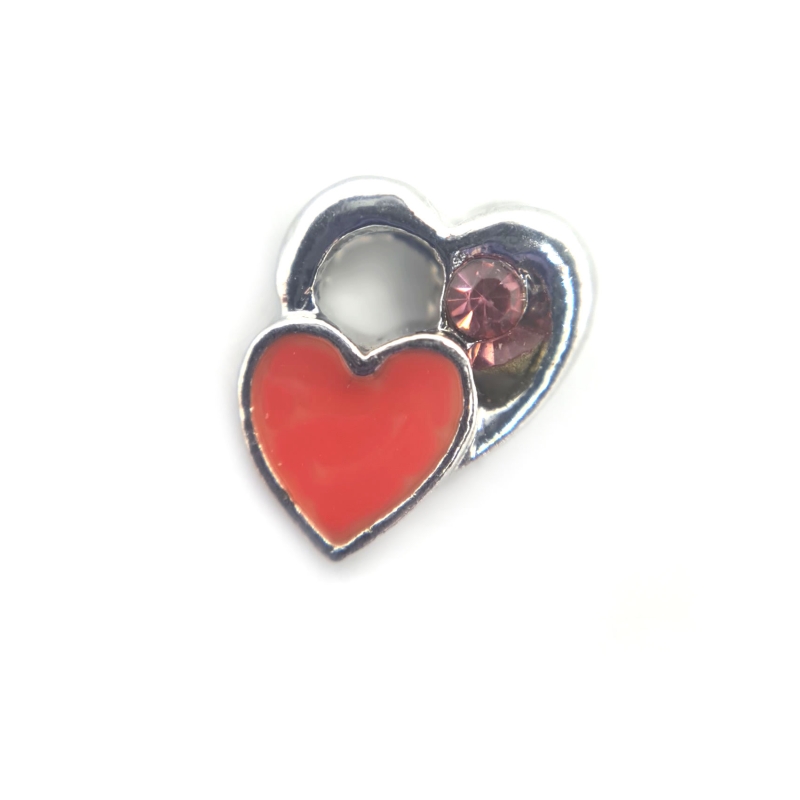 Pink Crystal Heart Charm